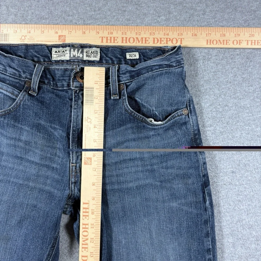 Ariat M4 Legacy Mens 30x34 Blue Relaxed Boot Cut Denim Jeans Western Workwear